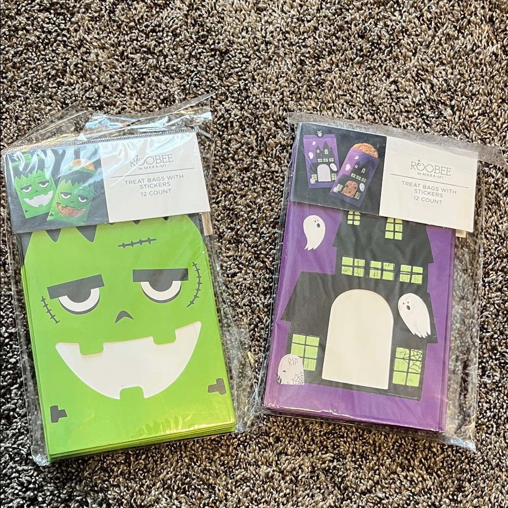 NWT Halloween Treat Bags - Green and Purple